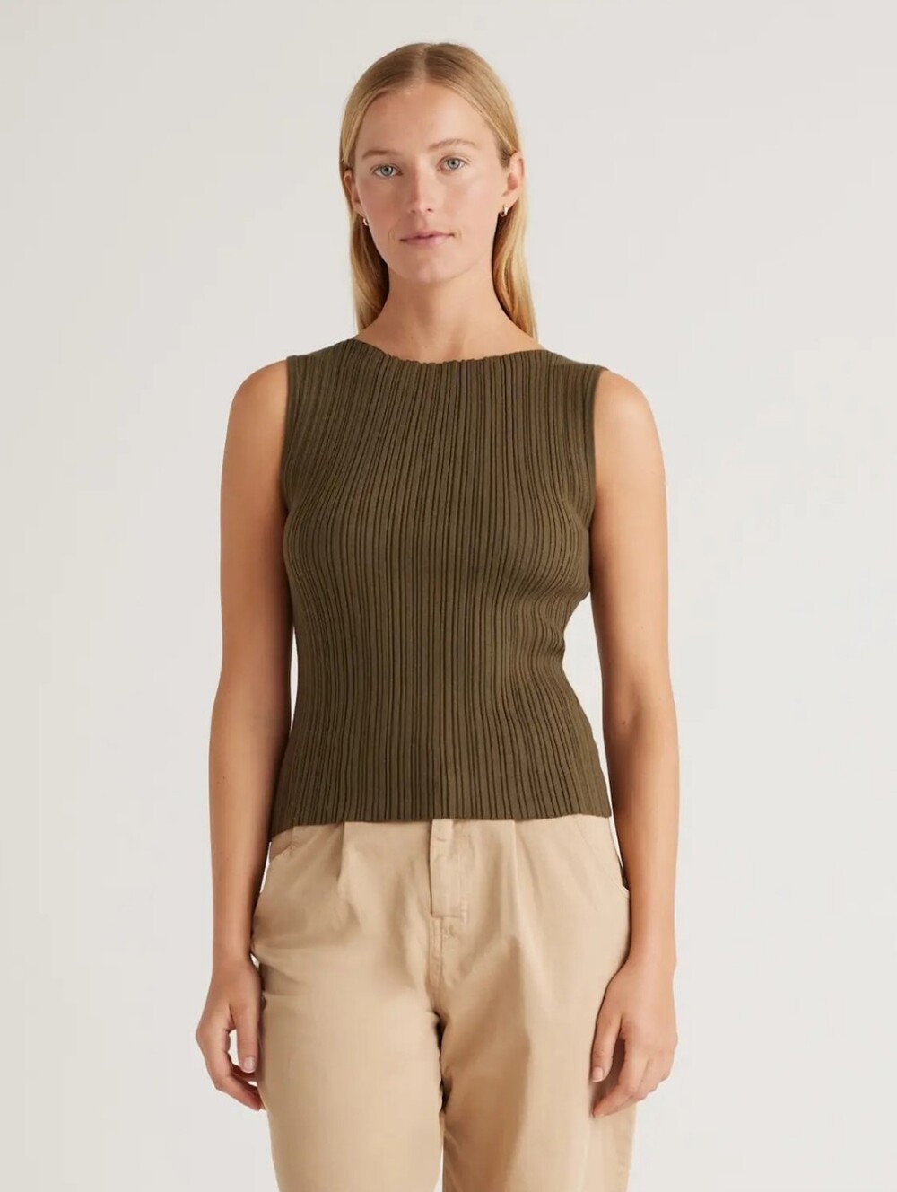 Quince Cotton Cashmere Ribbed Tank